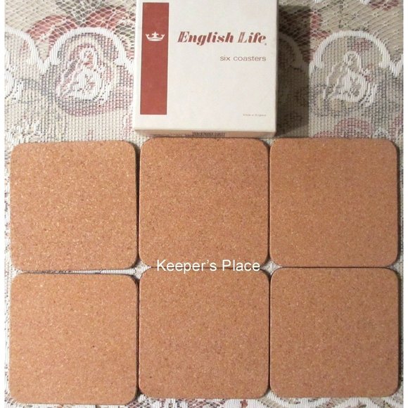 6 English Life Trellis Floral Cork Back Coasters - Picture 3 of 4